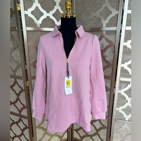 Joules Rosalyn Funnel-Neck Sweatshirt | 4 | Dawn Pink - Picture 1 of 9